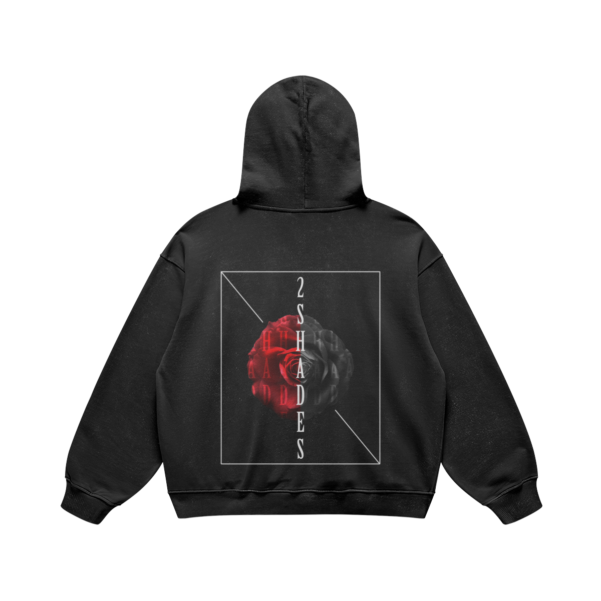 440G Oversized Hoodie | "Rose" (Faded Black)