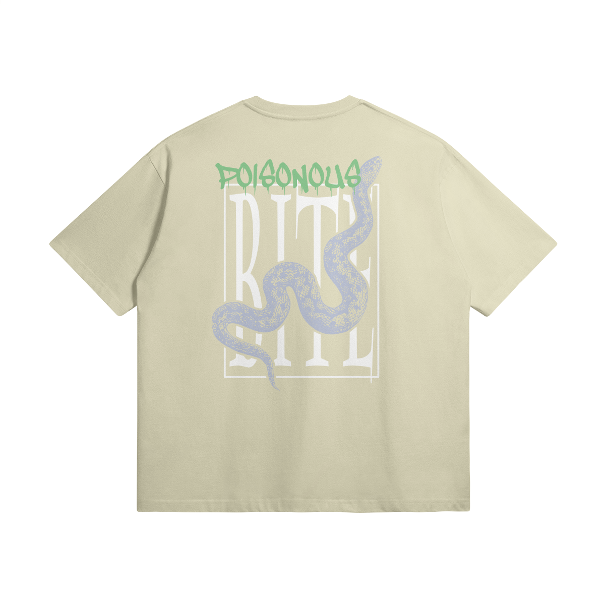 305G Oversized Tee | "Poisonous Bite" (Pastel Grey)