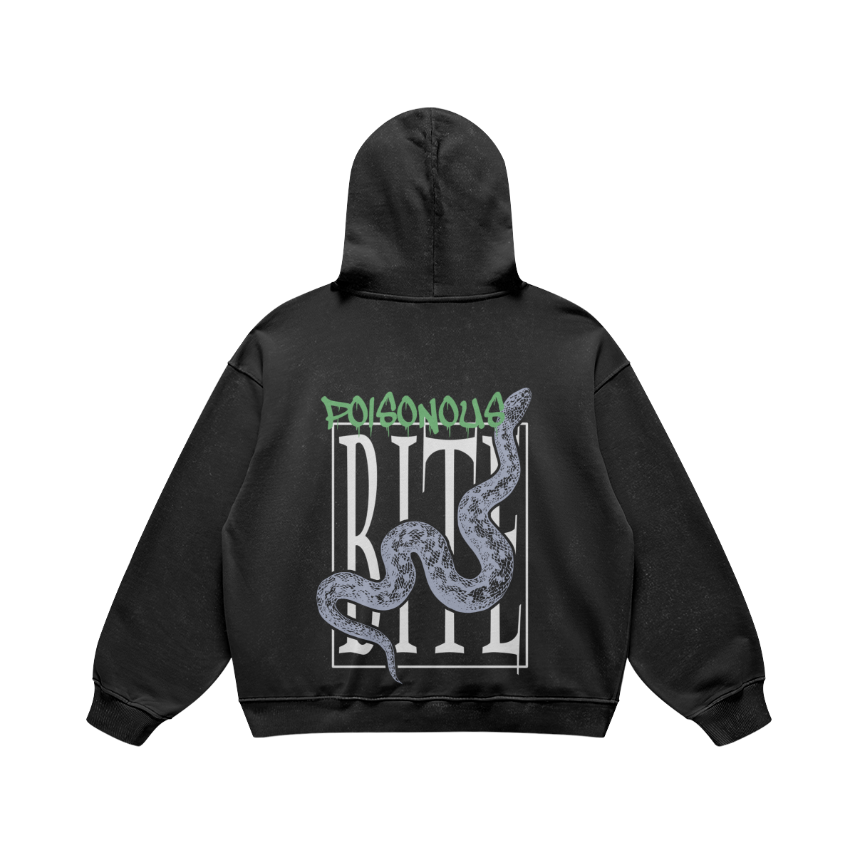 440G Oversized Hoodie | "Poisonous Bite" (Faded Black)