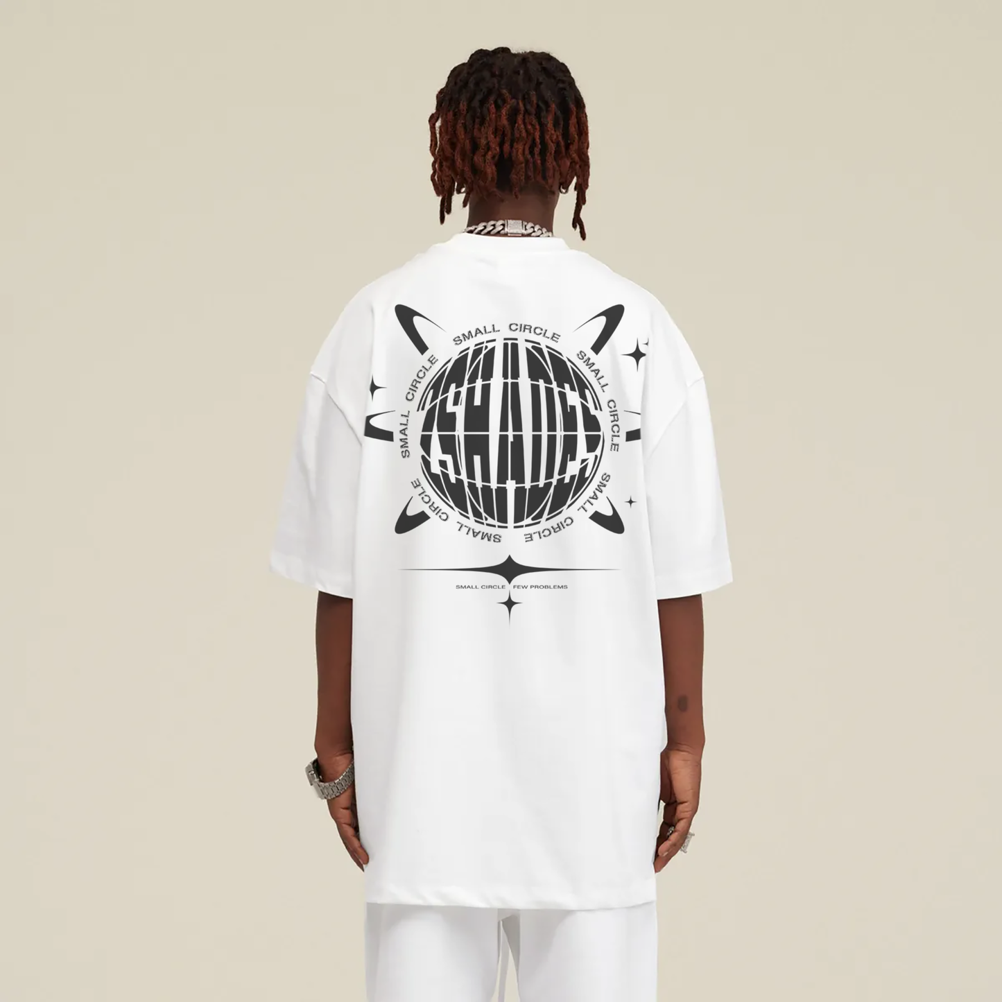 305G Oversized Tee | "Small Circle" (White)