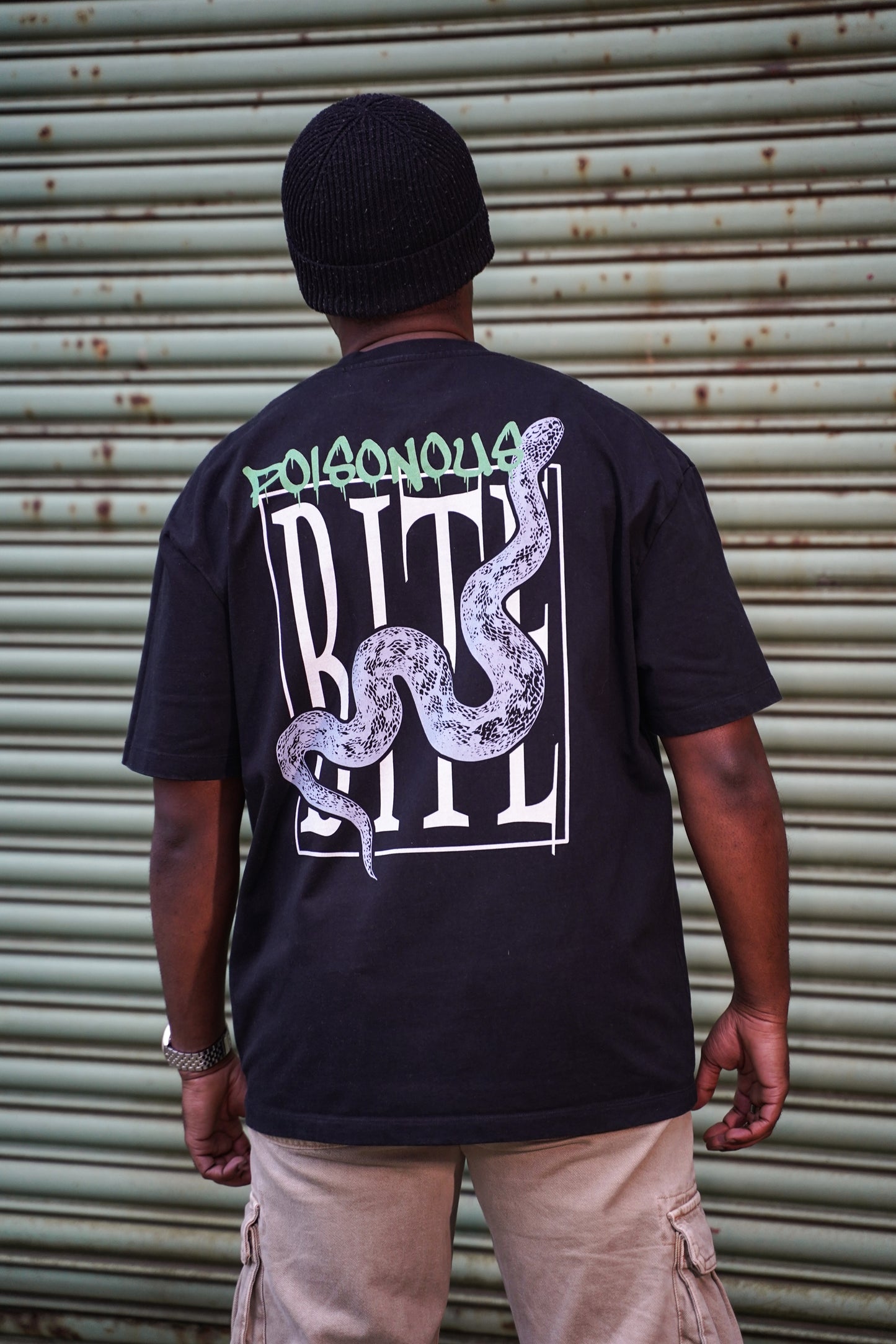 305G Oversized Tee | "Poisonous Bite" (Black)